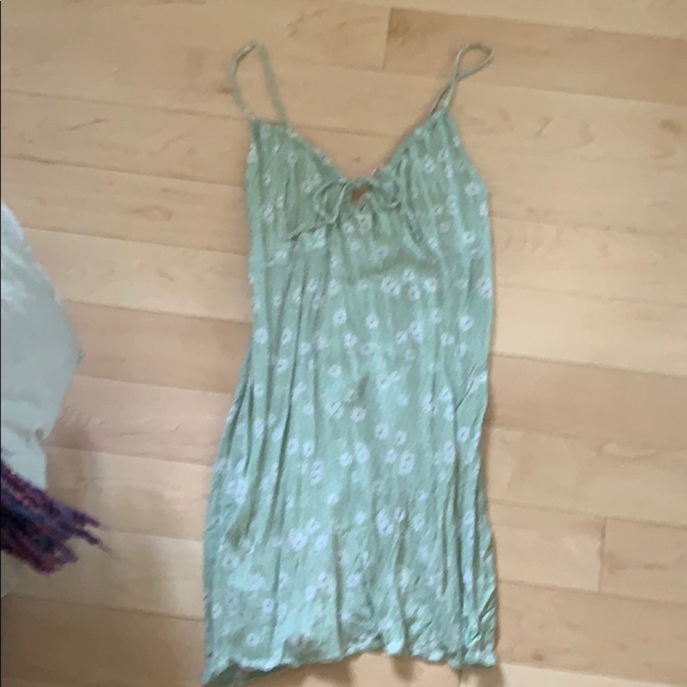 Green floral dress